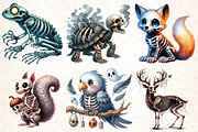 Halloween Skeleton Animals Clipart, an Illustration by DreamCafeArt (Thumbnail 4 of 7)