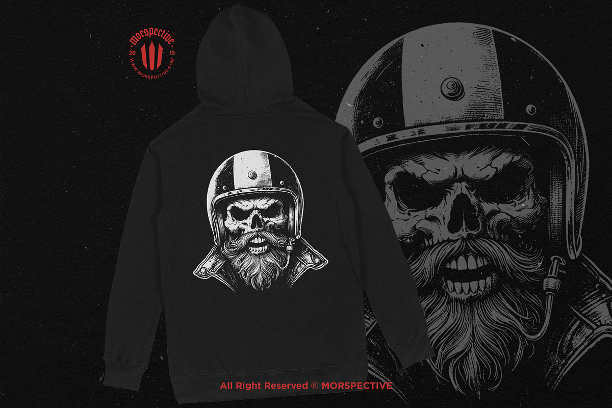 10 Bundle Dark Art Skull Head Biker, an Illustration by Morspective (Photo 4 of 7)