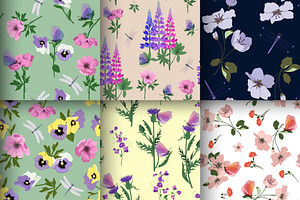 Flowers And Butterflies-patterns