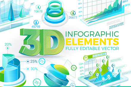 3D Corporate Infographic Elements, a Finance Illustration by ConceptCafe