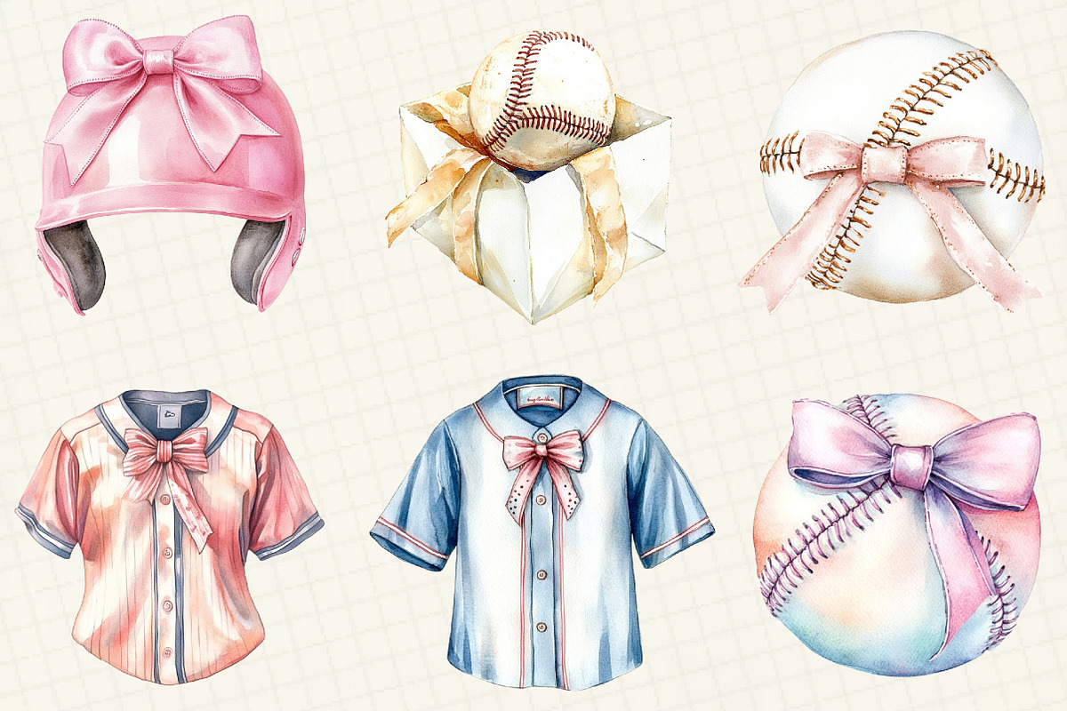 Baseball & Softball Coquette Bow, an Illustration by OK Design (Photo 4 of 4)