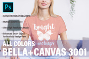 Bella Canvas 3001 T-shirt Mockup, a Print Template by BrightMockups (Thumbnail 1 of 3)