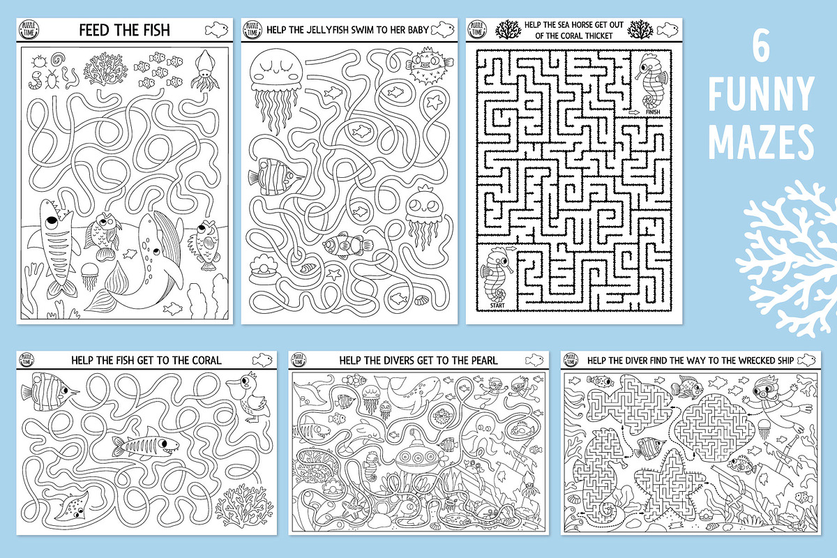 Under the sea coloring games, an Education Illustration by Lexi Claus (Photo 3 of 16)