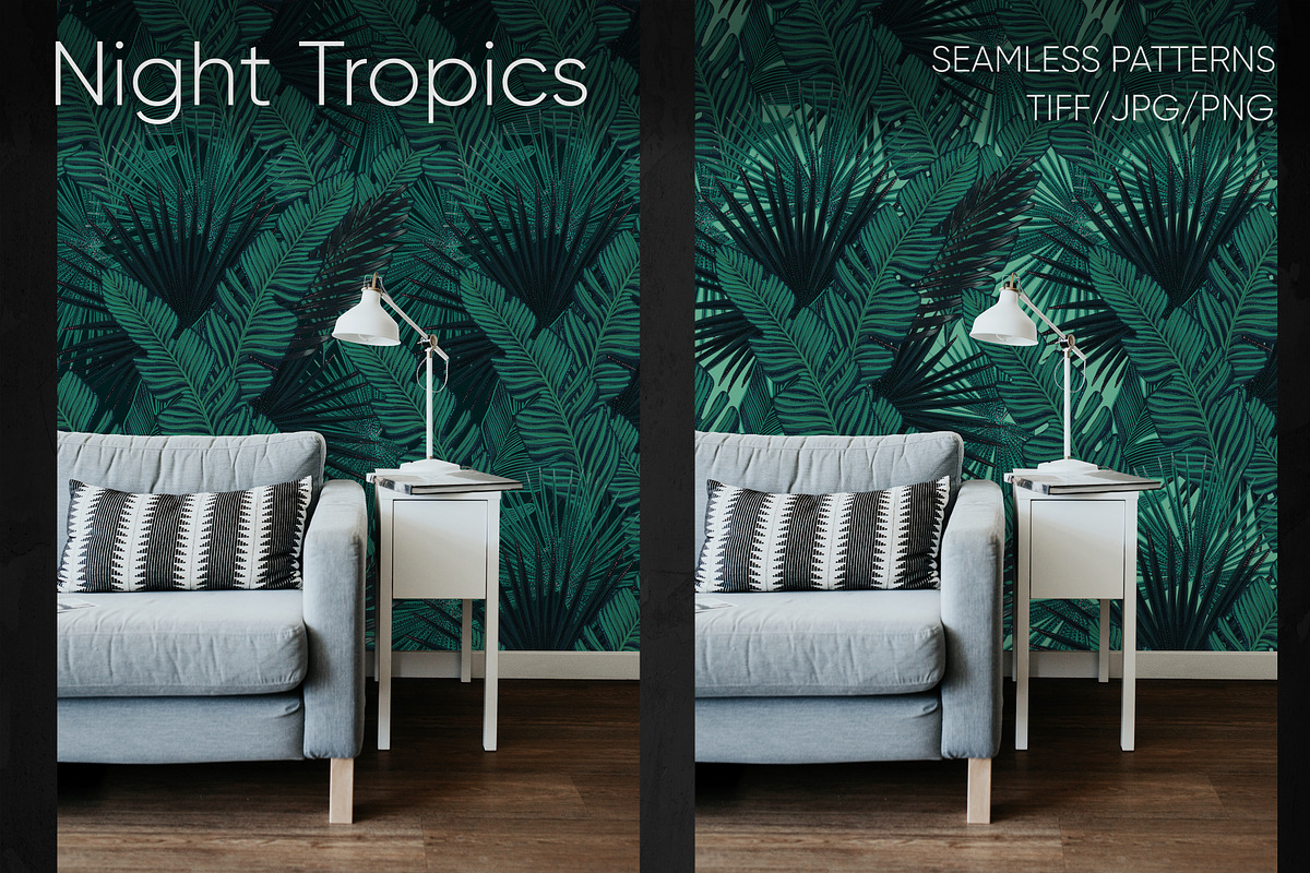 Night Tropics seamless patterns, a Pattern Graphic by ANAKOTO (Photo 14 of 20)