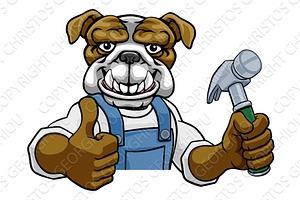 Bulldog Carpenter Handyman Builder, an Animal Illustration by Christos Georghiou