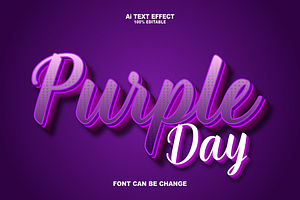 Purple Day Editabele Text Effects.