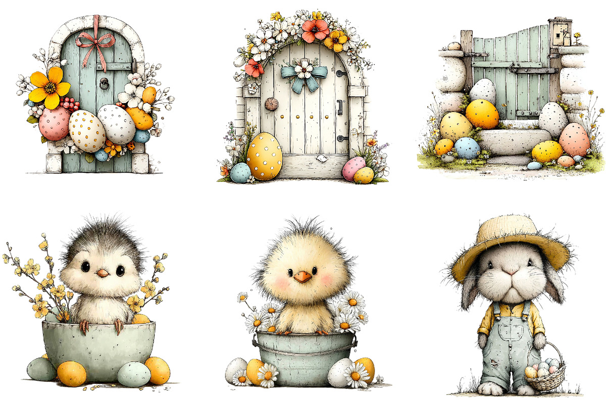 Farmhouse Easter Clipart, an Illustration by Sublimation Artist (Photo 5 of 7)