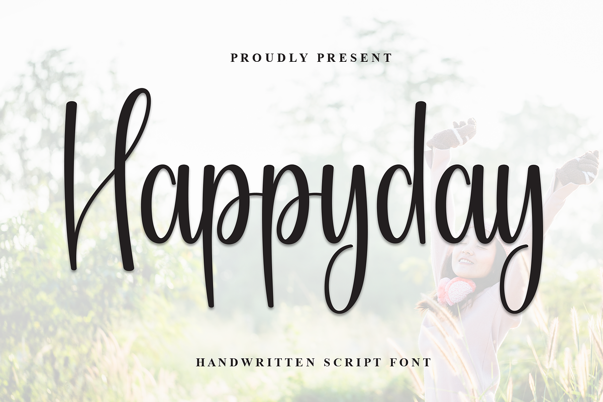 Happyday | Script Font, a Handwritten Font by Scratchones (Photo 1 of 8)
