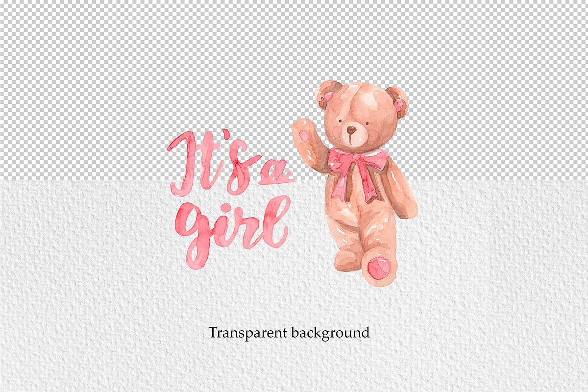 Teddy Bears – Watercolor Clipart set, an Illustration by Marine art (Photo 3 of 4)