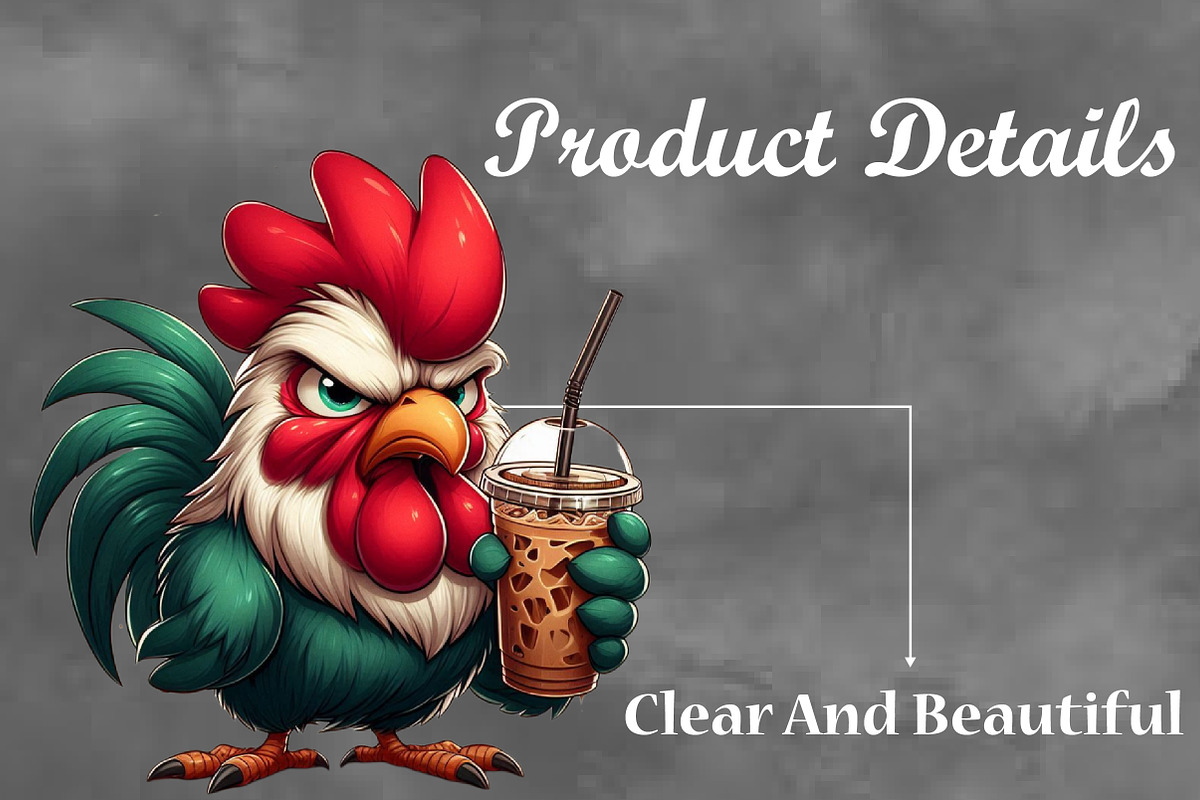 Grumpy Coffee Chicken Clipart Bundle, a Seasonal Illustration by Craft Nest (Photo 5 of 6)