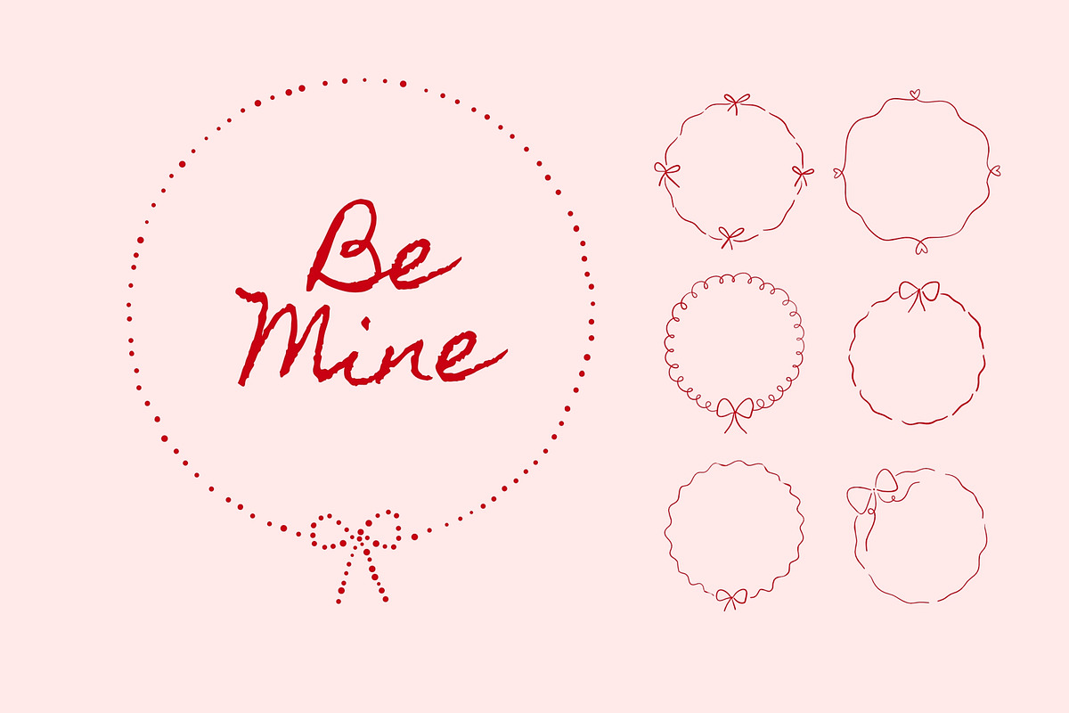 Be Mine - Valentine's Day Clipart, a Decorative Illustration by Barkova Nadya (Photo 5 of 7)