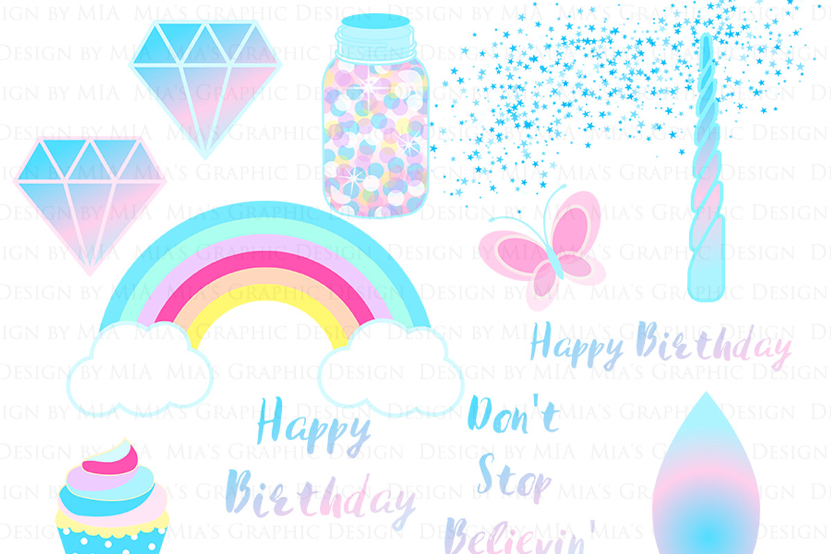 Magical Unicorns, Einhorn, Blue, an Illustration by Mia's Graphic Design (Photo 6 of 9)