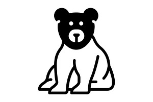 Bear grizzly solid icon, a Solid Icon by Creative priyanka