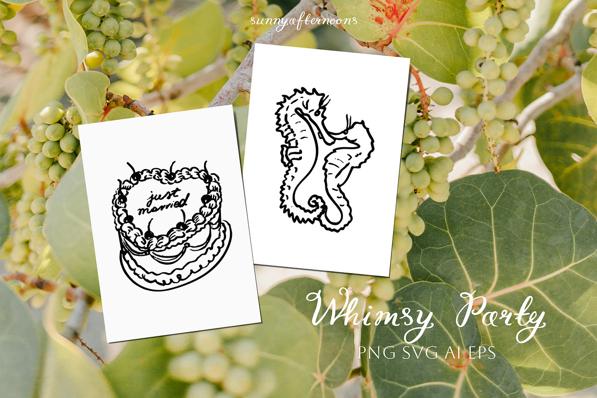 Whimsy Party hand-drawn vector, an Object Graphic by SunnyAfternoons (Photo 26 of 26)