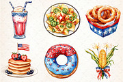 Fast Food for 4th of July Clipart, an Illustration by Libby Wishes (Thumbnail 4 of 6)