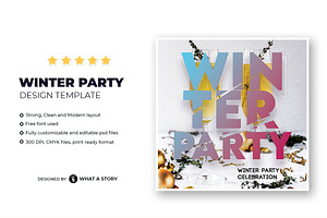 Winter Party Flyer Template