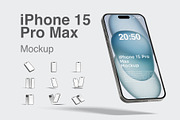 Iphone 15 Pro Max Mockup, an iPhone Mockup by graphiccrew (Thumbnail 1 of 14)