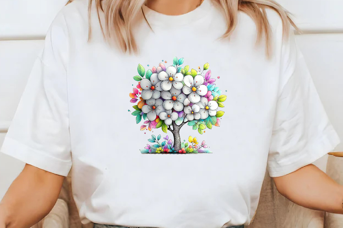 watercolor happy spring tree clipar, an Illustration by Designworld (Photo 7 of 8)