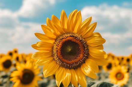 Summer sunflower on the field, a Nature Photo by MistyDay