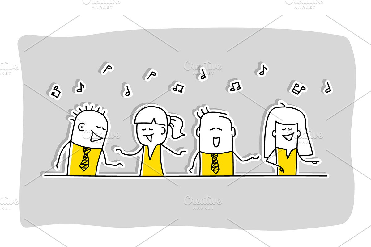 Stick Figures - Singing, a Person Illustration by Anna Semenchenko (Photo 4 of 4)