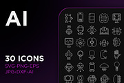 Ai outline icon pack, an Outline Icon by TiveCreate (Thumbnail 1 of 4)