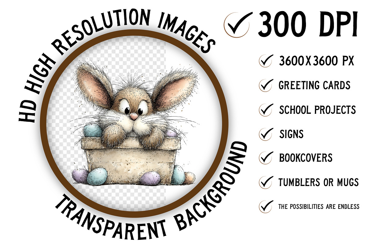 Whimsical Easter Bunny Clipart, an Illustration by Craft Nest (Photo 2 of 11)