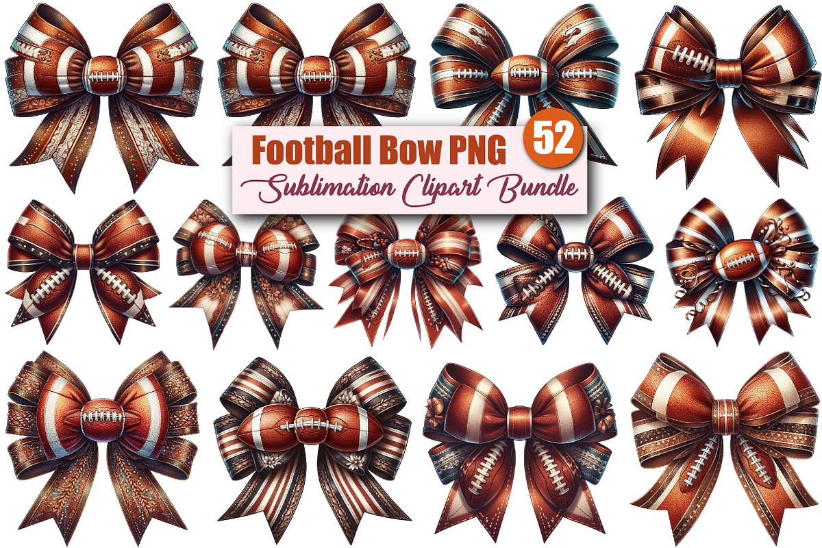 Watercolor Football Bow Clipart, a Graphic by CitraGraphics (Photo 1 of 6)