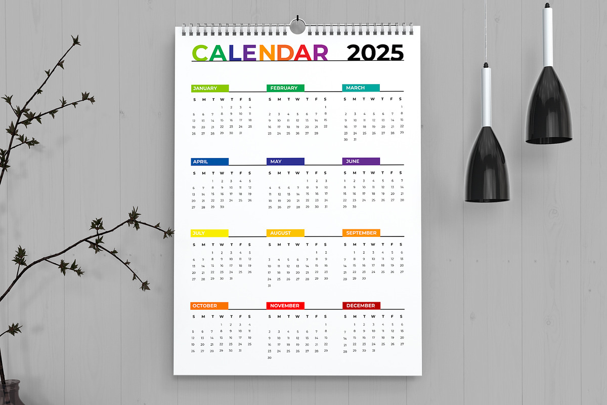 Wall Calendar 2025 Template, a Stationery Template by MightyDesign (Photo 1 of 7)