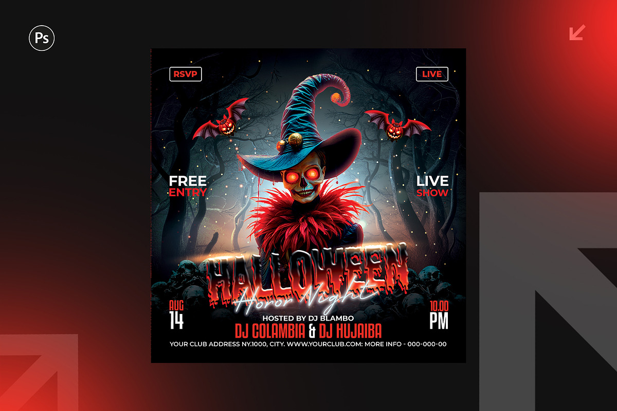 06 Halloween Flyer Bundle, a Flyer Template by Shajib Shikder (Photo 5 of 14)