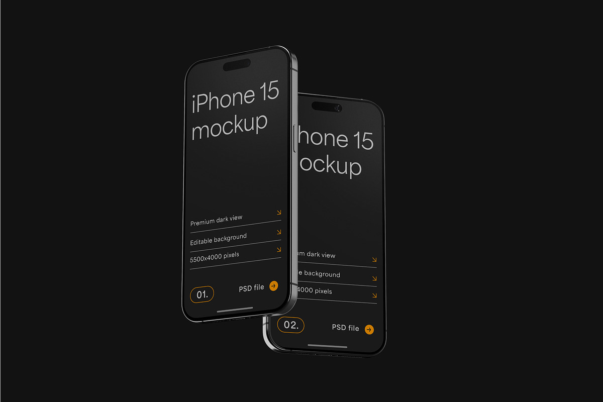 iPhone 15 Pro Mockup Set, an iPhone Mockup by Deeplab (Photo 9 of 9)