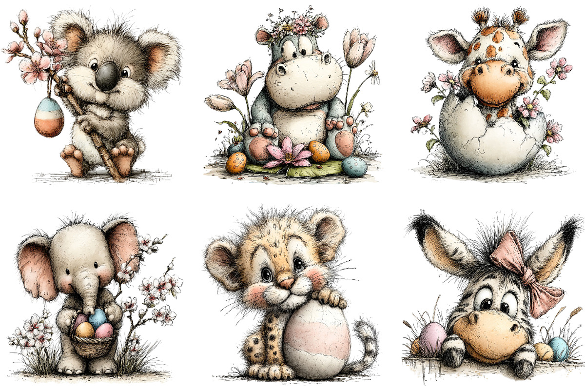 Easter Safari Animals Clipart, an Illustration by Sublimation Artist (Photo 4 of 7)