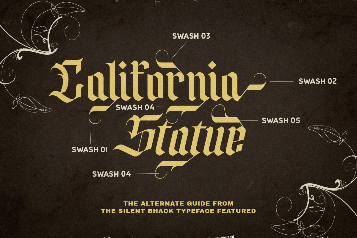 Silent Black - Stylish Blackletter, a Blackletter Font by Bale Type (Photo 8 of 9)