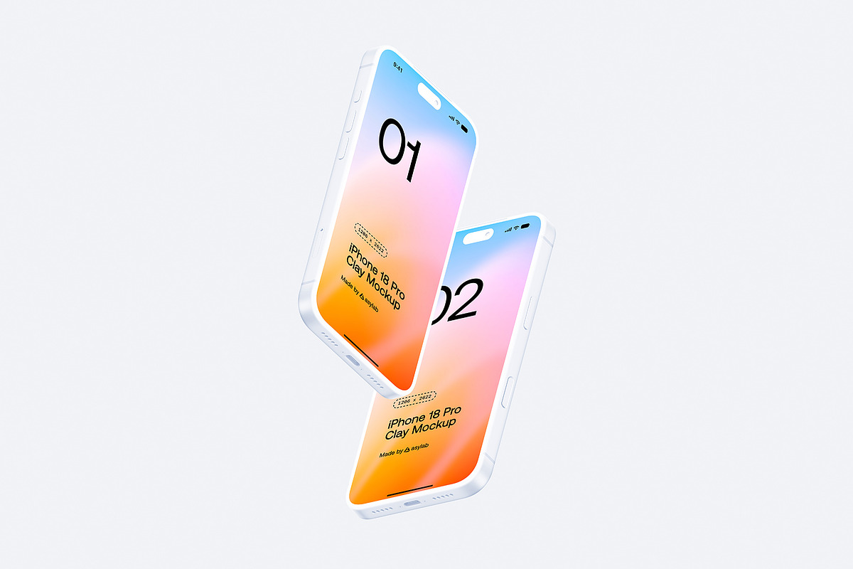 iPhone 18 Pro Clay - 24 Mockups, an iPhone Mockup by Asylab (Photo 35 of 54)