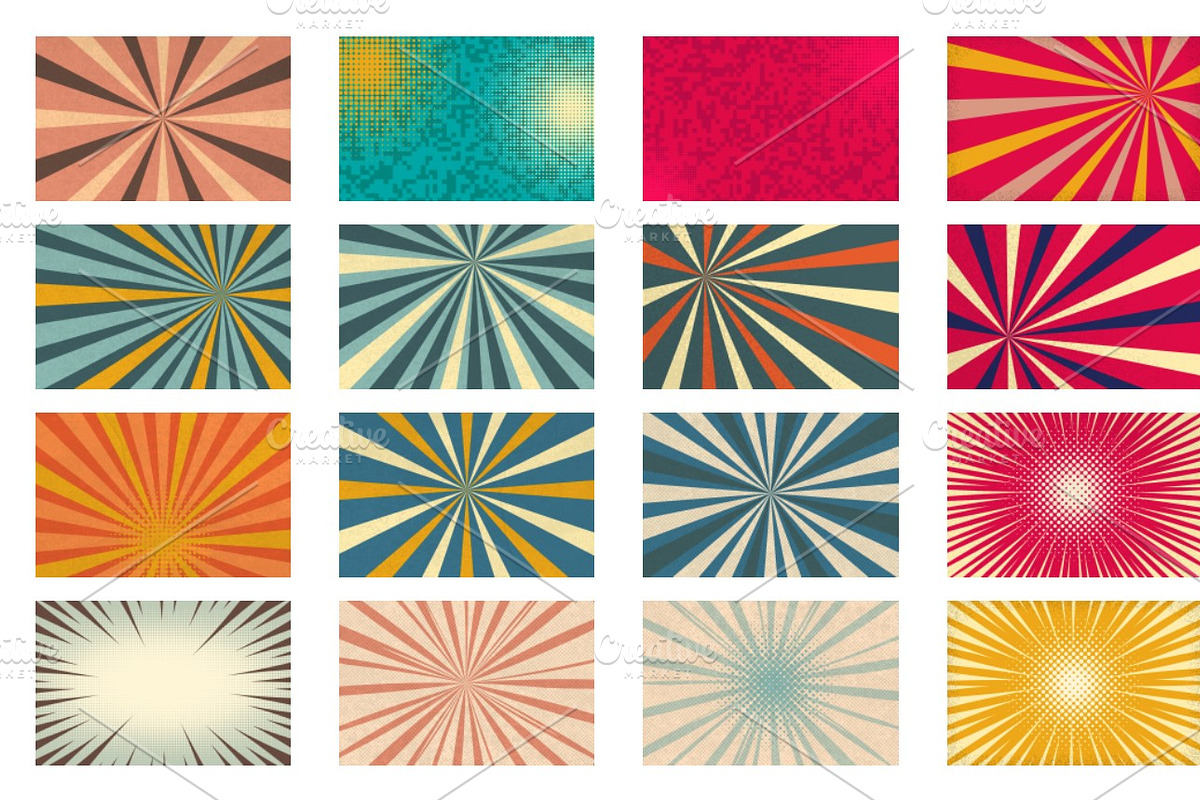 24 retro Comics pop art background, a Decorative Illustration by Kapitosh (Photo 5 of 6)