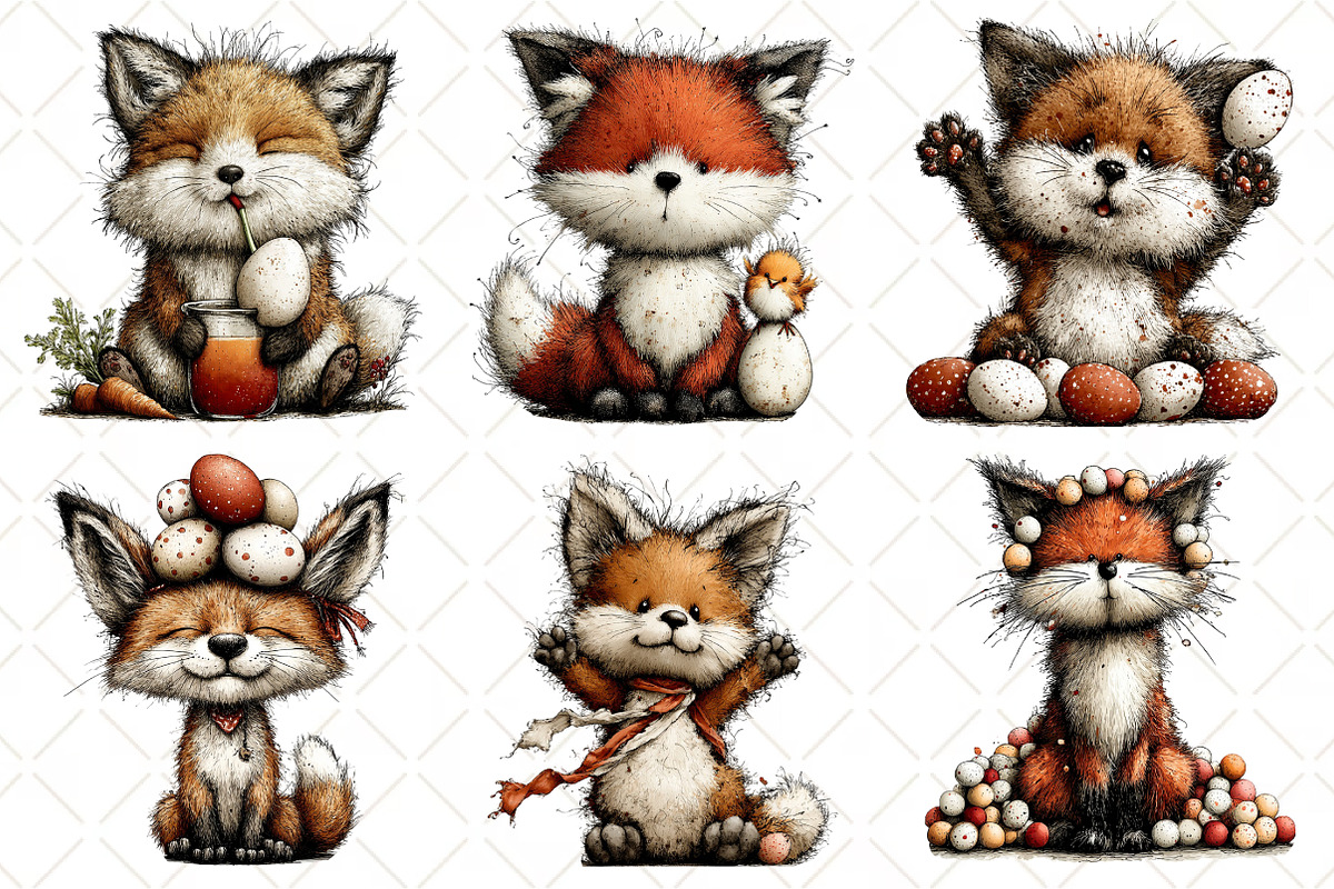 Whimsical Easter Fox Clipart, an Illustration by Black Bird Studio (Photo 5 of 6)