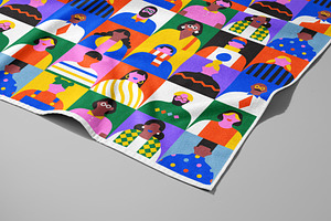 Diverse People Mosaic Pattern