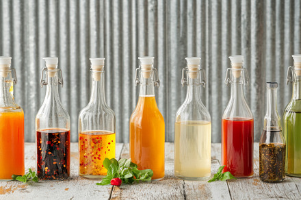 Variety glass bottles with homemade