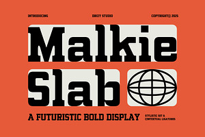 Malkie Slab – Futuristic Bold, a Slab Serif Font by Drizy