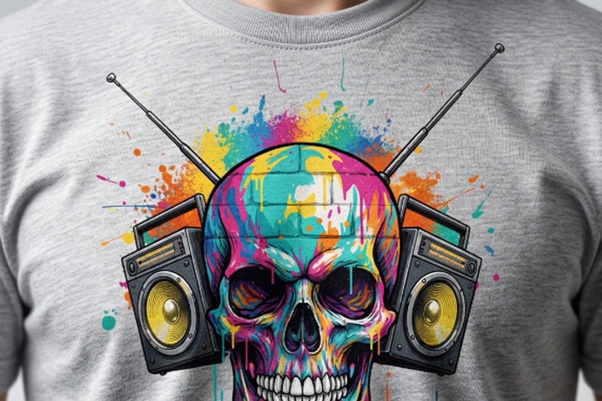 Graffiti Boombox Skull Art, a Shirt Mockup by Vector Stall (Photo 9 of 14)