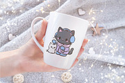 Black Cat Christmas Winter Forest, an Animal Illustration by Blumensdiary (Thumbnail 4 of 7)