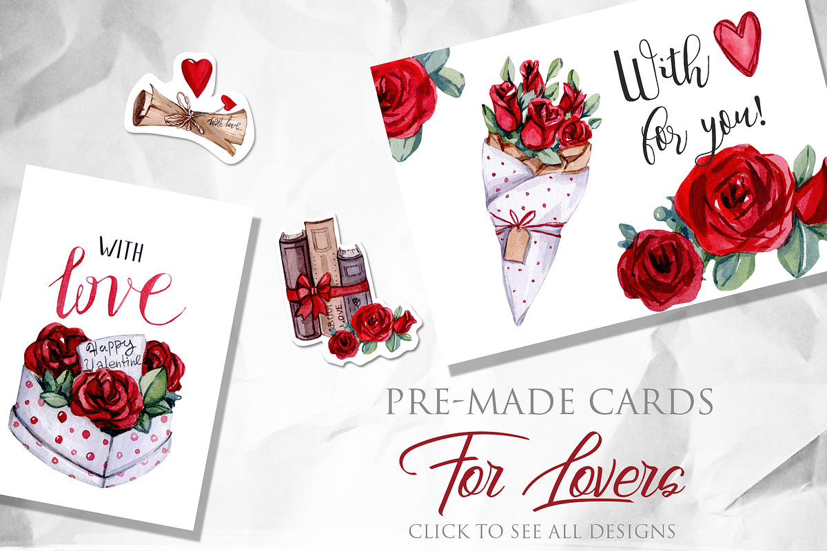 Watercolor Valentine Day Collection, a Food Illustration by S_ARTLOVE (Photo 9 of 10)