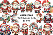 Patchwork Christmas Cute Santa Clipa, an Illustration by CraftArtStudio (Thumbnail 1 of 6)