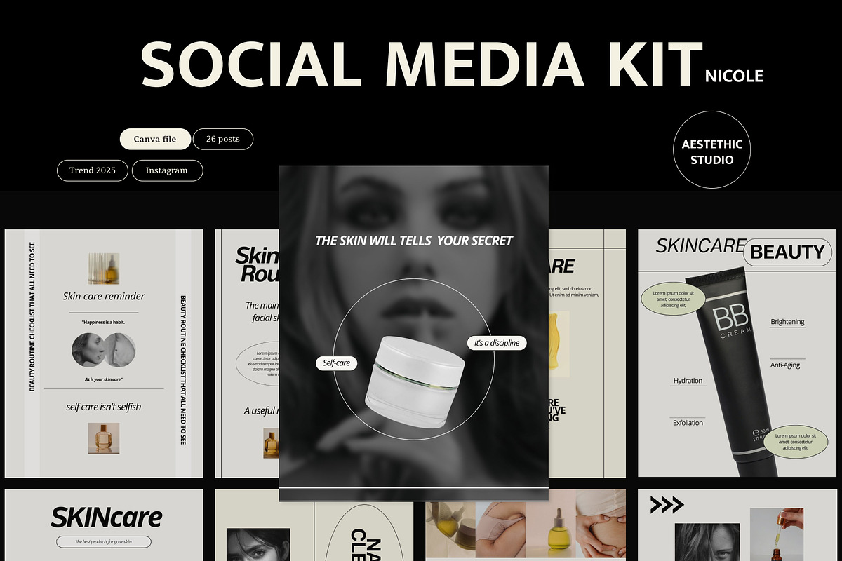 NICOLE / Social Media Kit, a Social Media Template by GothicStudio (Photo 2 of 9)