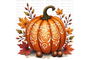 Pumpkins with Ornate Carvings, a Decorative Illustration by Bloom Craft Creations (Thumbnail 2 of 14)