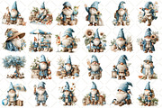 Watercolor Summer Gnome Clipart, an Illustration by Black Bird Studio (Thumbnail 2 of 5)
