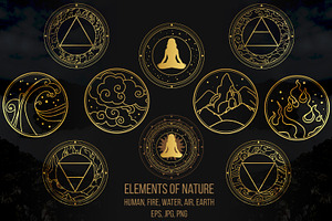 Elements Of Nature. Vector Art