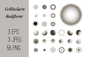 №31 Set of abstract halftone isolate