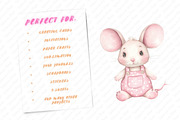 Pink Vintage Plush Animals Clipart, an Illustration by Watercolor design (Thumbnail 12 of 12)