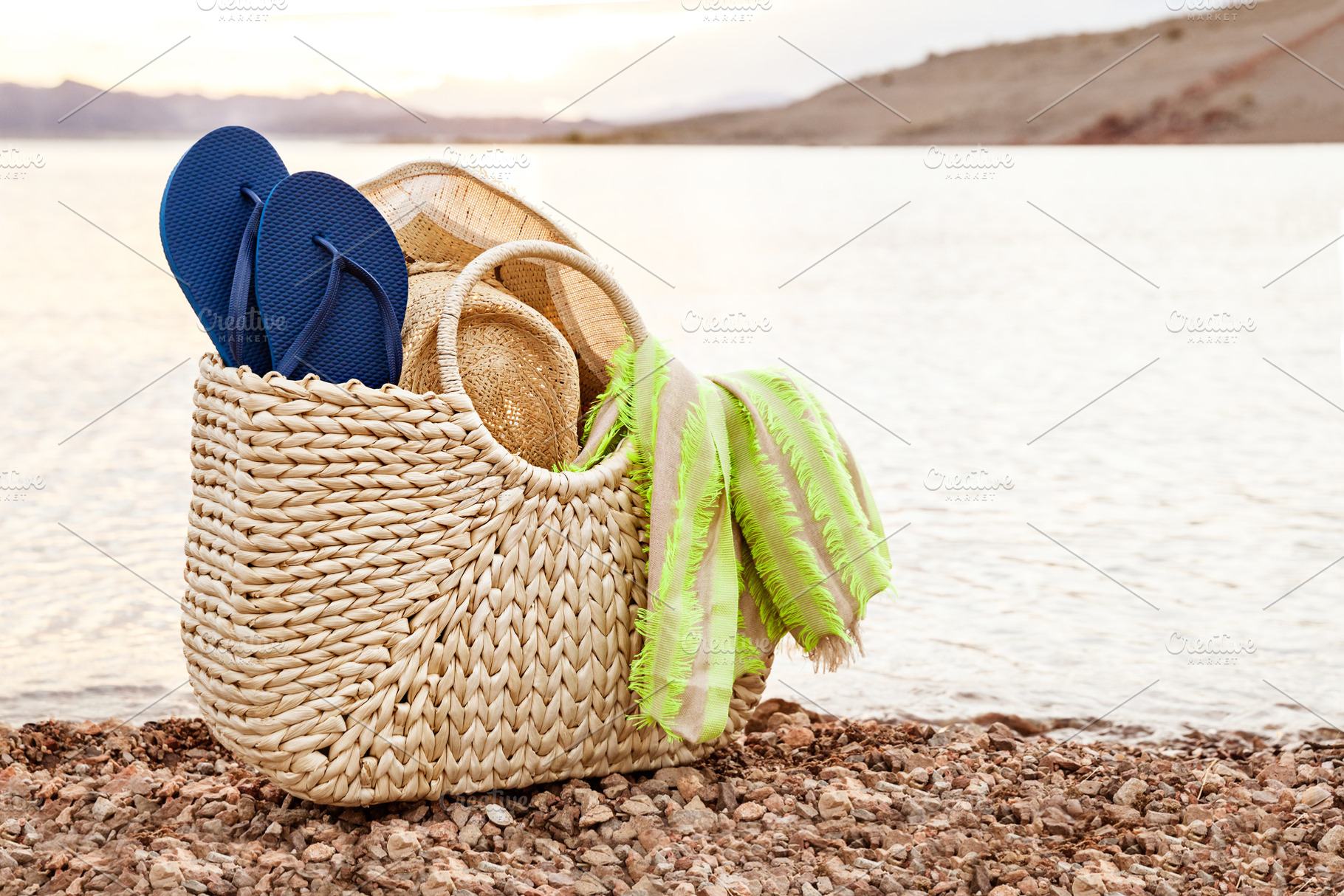 Beach Bag With Flip Flops, a Beauty & Fashion Photo by PhotographerJen