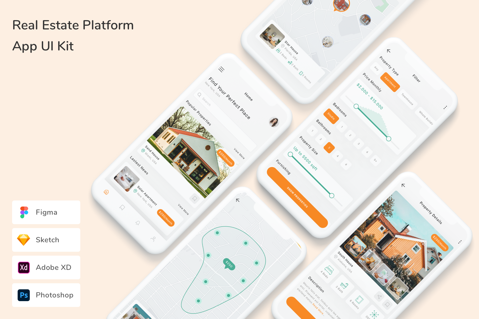 Real Estate Platform App UI Kit, an UI Kit Template by Betush ...